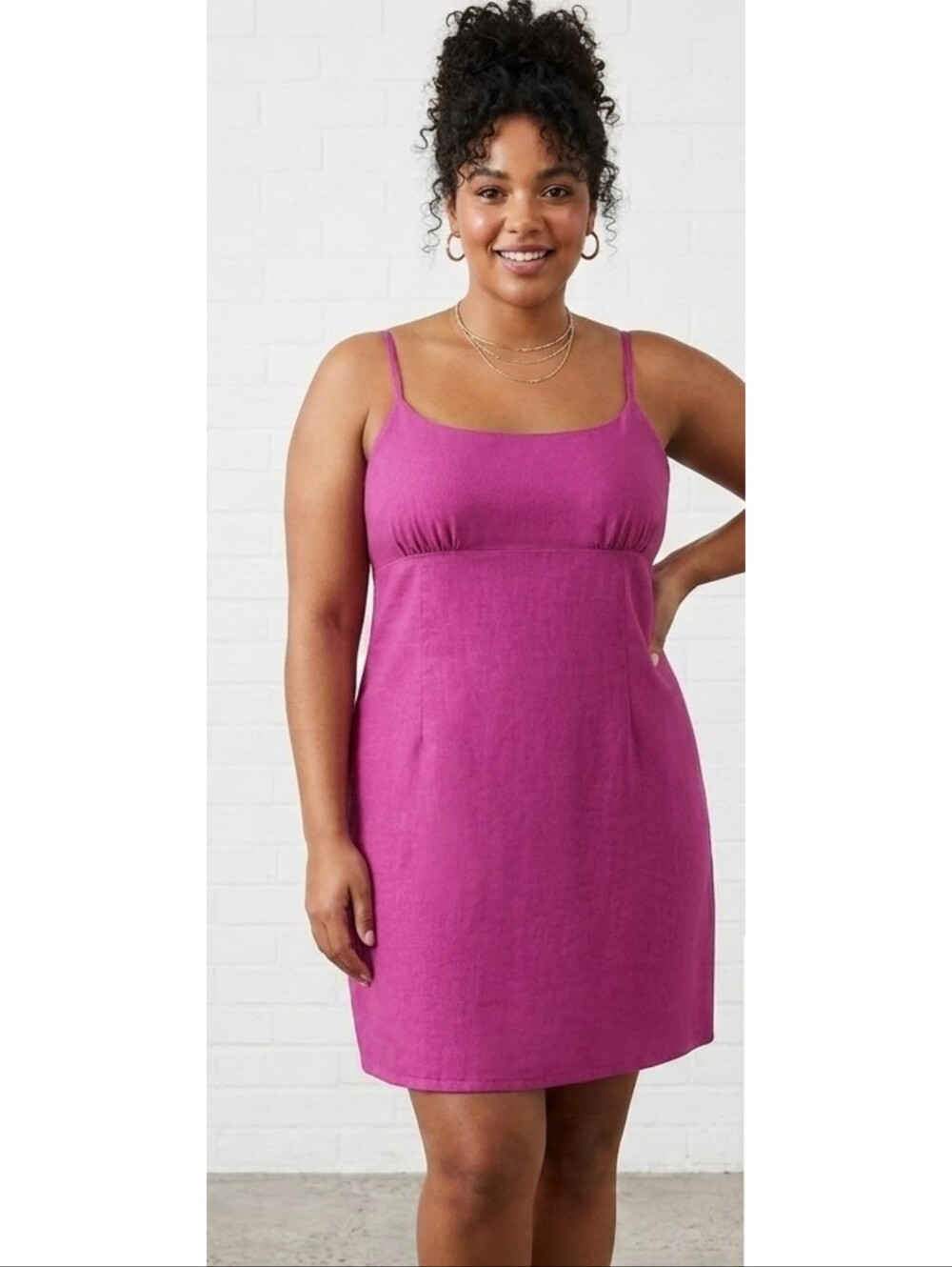 Wild Fable Sleeveless Woven Linen blend Bodycon dress Plum Purple Size XL